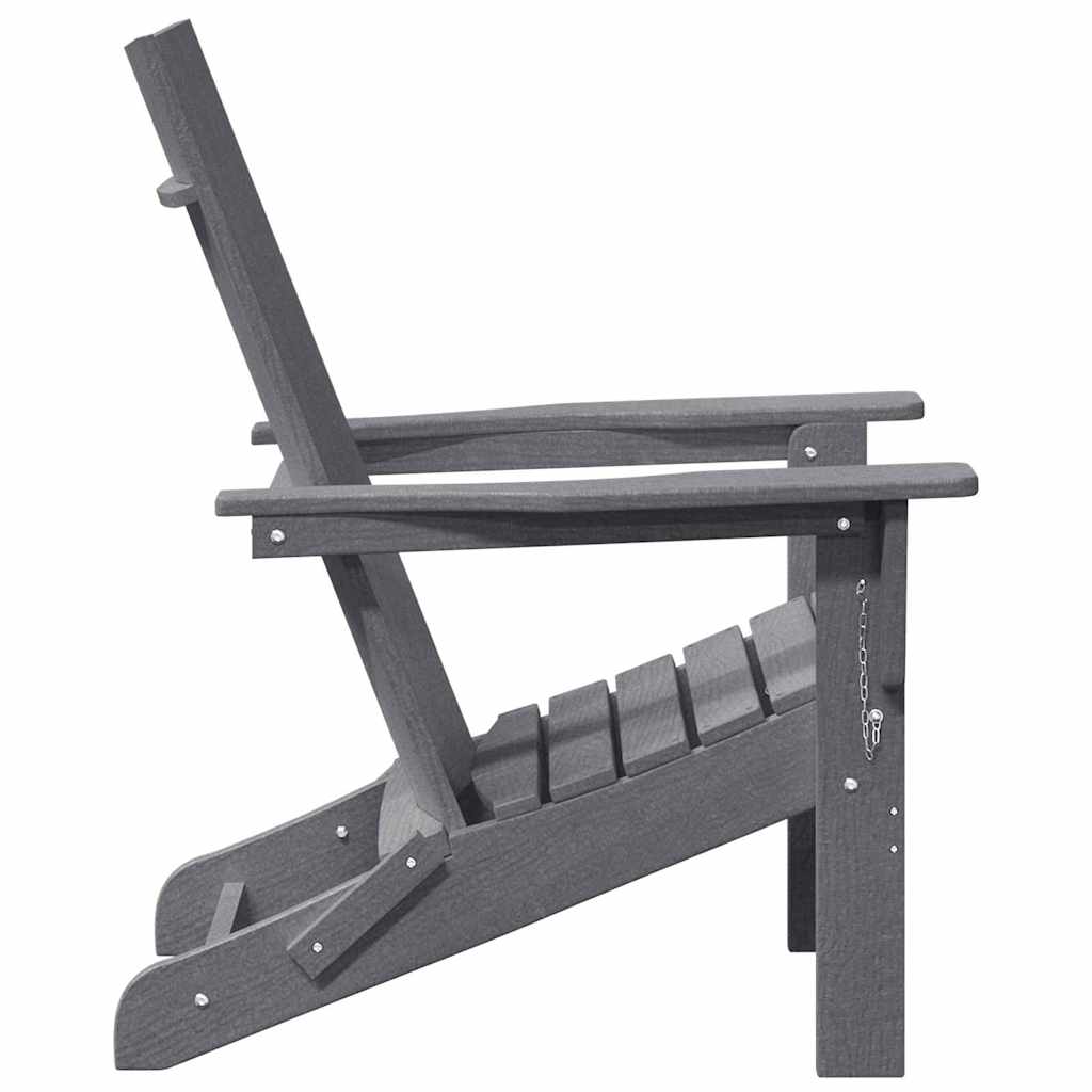 Folding Adirondack Chair Light Grey 74.5 x 80.5 x 90cm HDPE